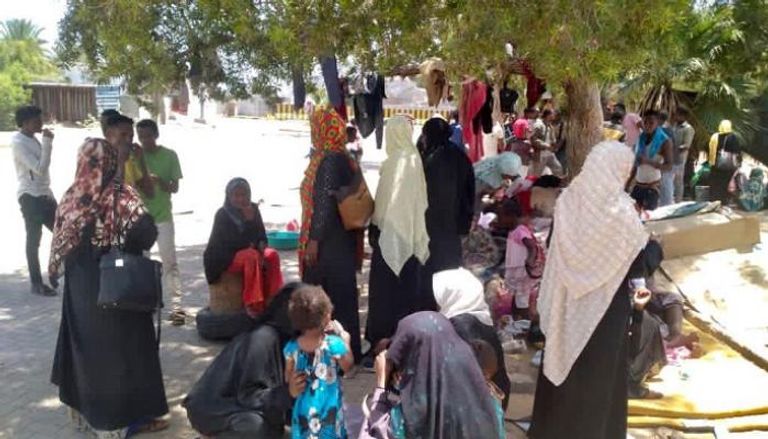 جانب من اعتصام المهاجرين الأفارقة في عدن