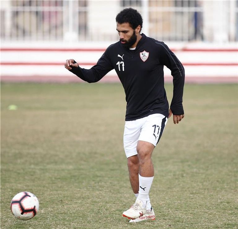 محمود عبدالعزيز لاعب الزمالك المصري باتريس كارتيرون مدرب الزمالك
