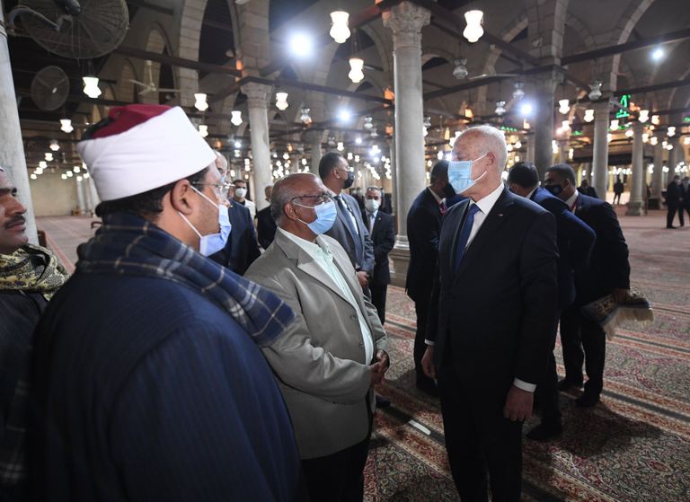 الرئيس التونسي في متحف الحضارة