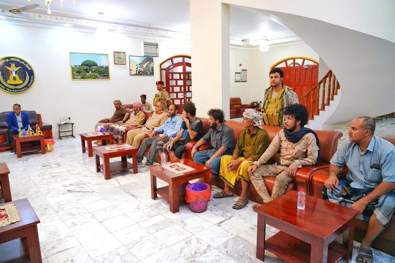  استقبال القائم برئيس المجلس الانتقالي الجنوبي للأسرى في عدن