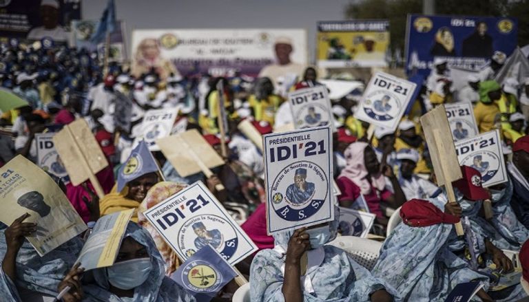 الرئيس التشادي إدريس ديبي خلال مشاركته في تجمع انتخابي - أ.ف.ب