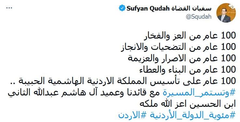 شعار الاحتفال بمئوية الأردن