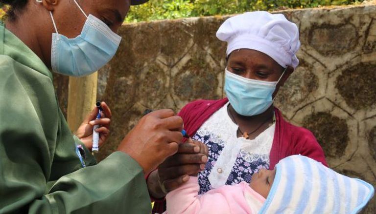 جانب من حملة التطعيم ضد شلل الأطفال في إثيوبيا