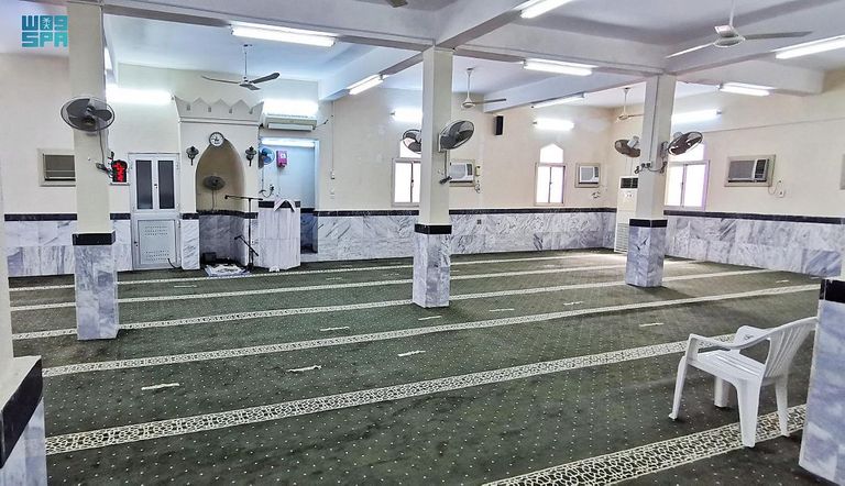 جانب من آثار باقية من مسجد الحديبية الأول