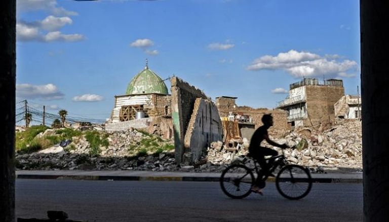 مسجد النوري المتضرر من القصف عام 2017 في الموصل
