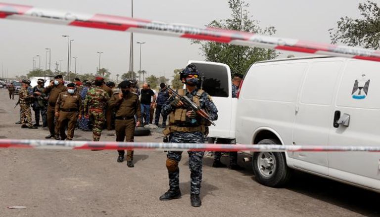 الأمن العراقي في محيط موقع انفجار سابق - أرشيفية 