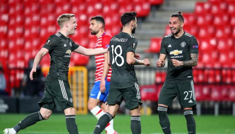 من مباراة الذهاب بين مانشستر يونايتد وغرناطة