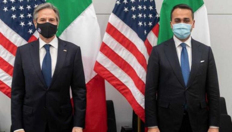 وزيرا الخارجية الإيطالي دي مايو والأمريكي بلينكن. (أرشيفية)