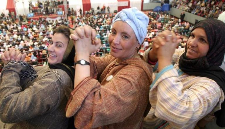 نساء مغربيات في تجمع حزبي