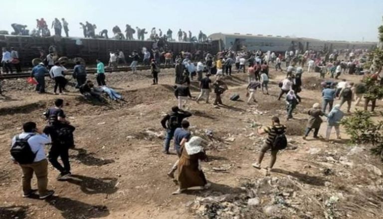  حادث انقلاب قطار بمصر