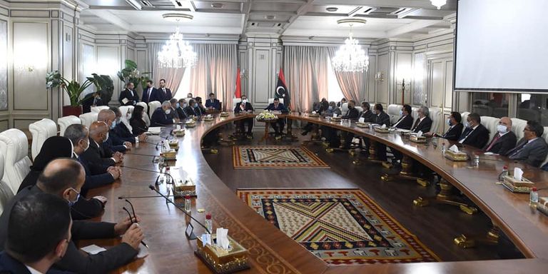 جانب من اللقاء المشترك بين الجانبين المصري والليبي 