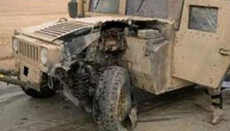 أضرار في مركبة عسكرية عراقية جراء تفجير سابق