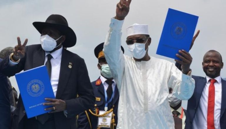 الرئيس التشادي الراحل ديبي في آخر زيارة لجنوب  السودان 
