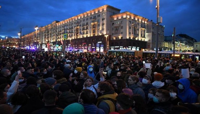 مظاهرات في روسيا داعمة للمعارض نافالني  - أ.ف.ب