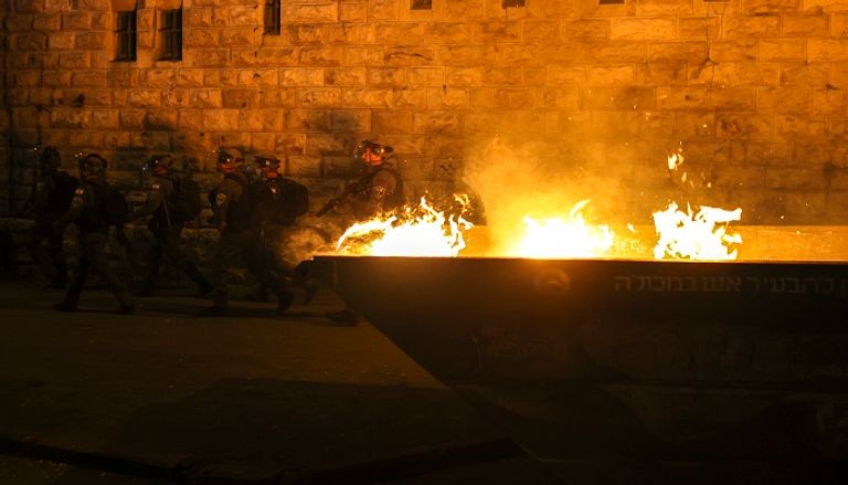 جانب من الاشتباكات - أ.ف.ب إطلاق صاروخ من غزة تجاه جنوب إسرائيل