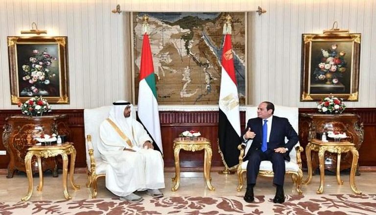 الرئيس السيسي خلال لقاء الشيخ محمد بن زايد