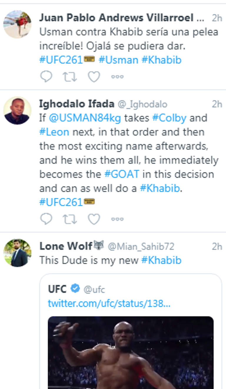 حبيب نور محمدوف في التغريدات