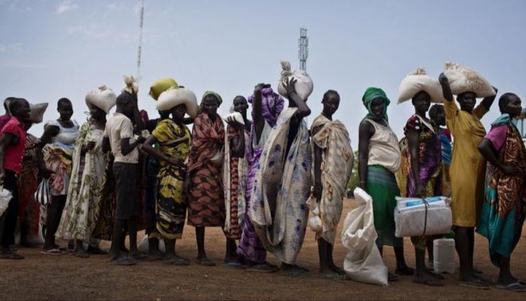 نساء شردتهن الحرب في جنوب السودان بانتظار المساعدات الإنسانية