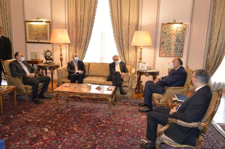 جانب من اللقاء بين سامح شكري وتور وينسلاند