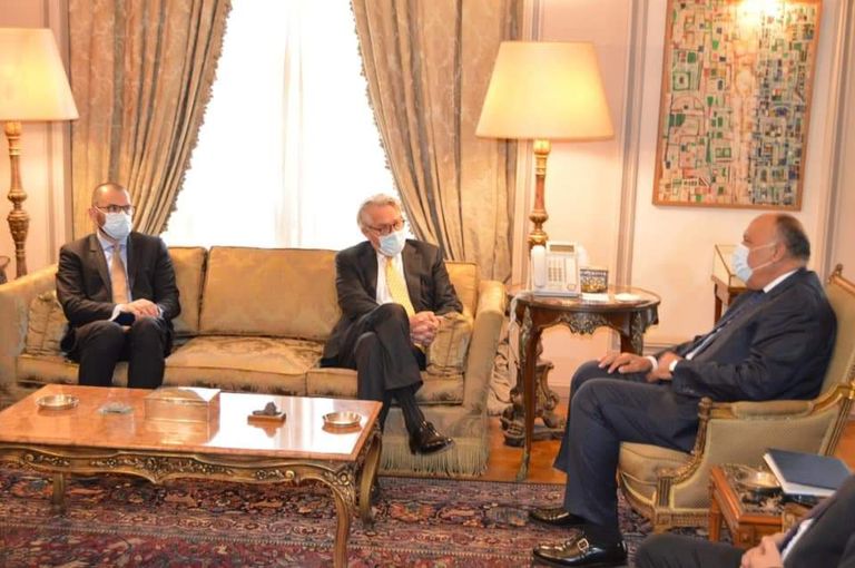 جانب من اللقاء بين سامح شكري وتور وينسلاند