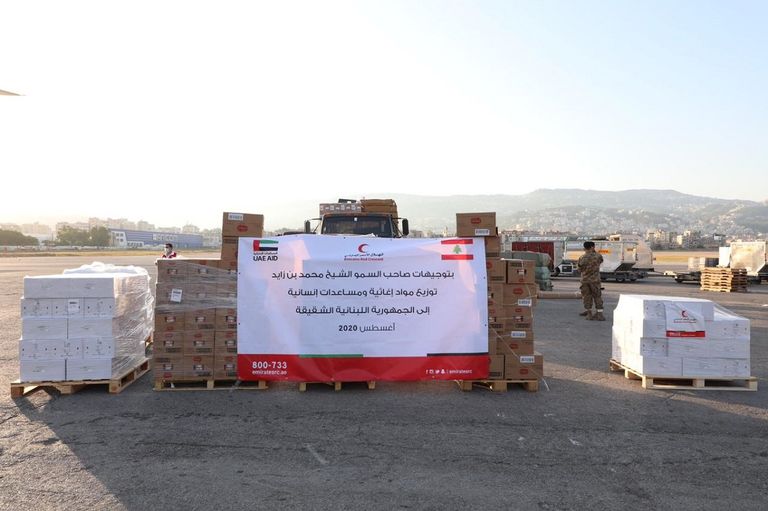 طائرة مساعدات إماراتية خلال وصولها إلى إحدى الدول الشقيقة