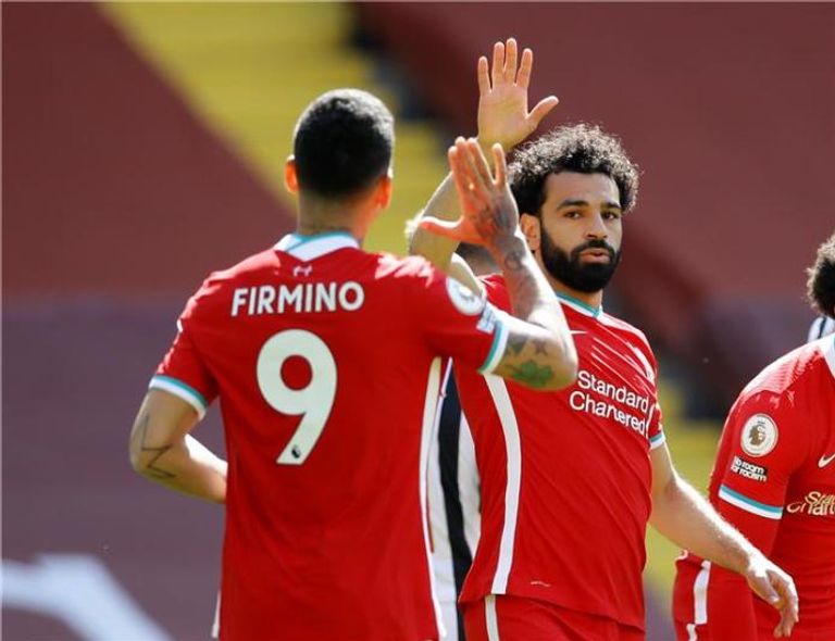 صلاح عقب تسجيل هدفه التاريخي في نيوكاسل