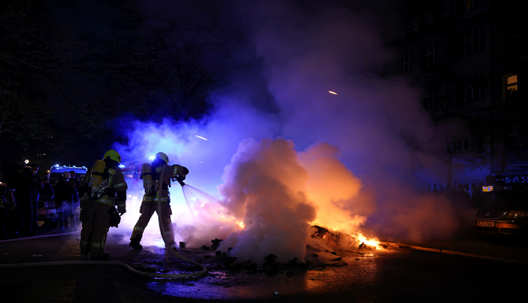 جانب من الصدامات بين الشرطة والمتظاهرين