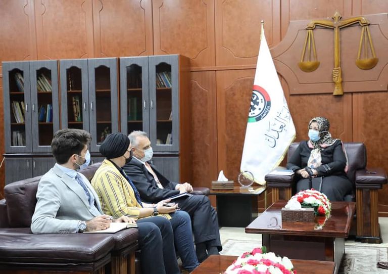 جانب من لقاء وزيرة العدل الليبية السفير الإيطالي بوتشينو