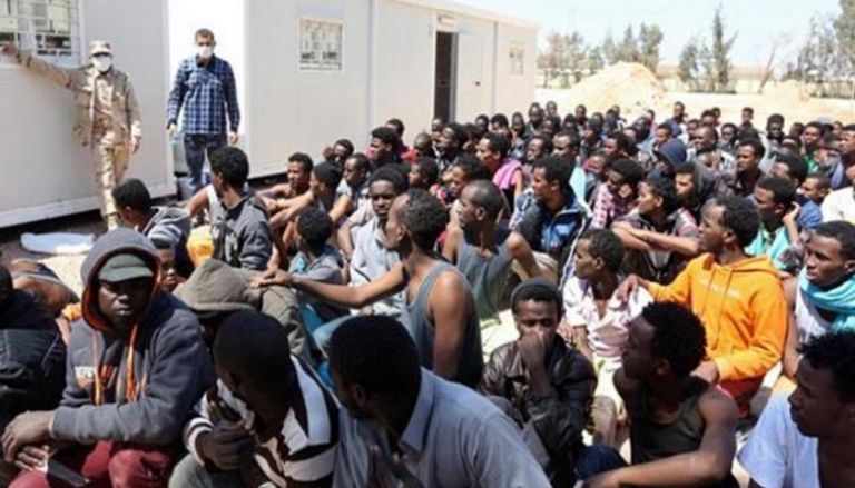 أحد مراكز احتجاز المهاجرين في ليبيا (أرشيفية)