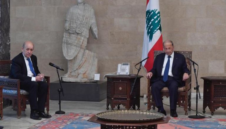 الرئيس اللبناني ووزير الخارجية الفرنسي