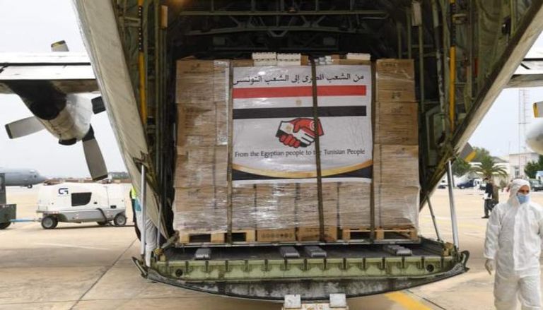 طائرة المساعدات المصرية
