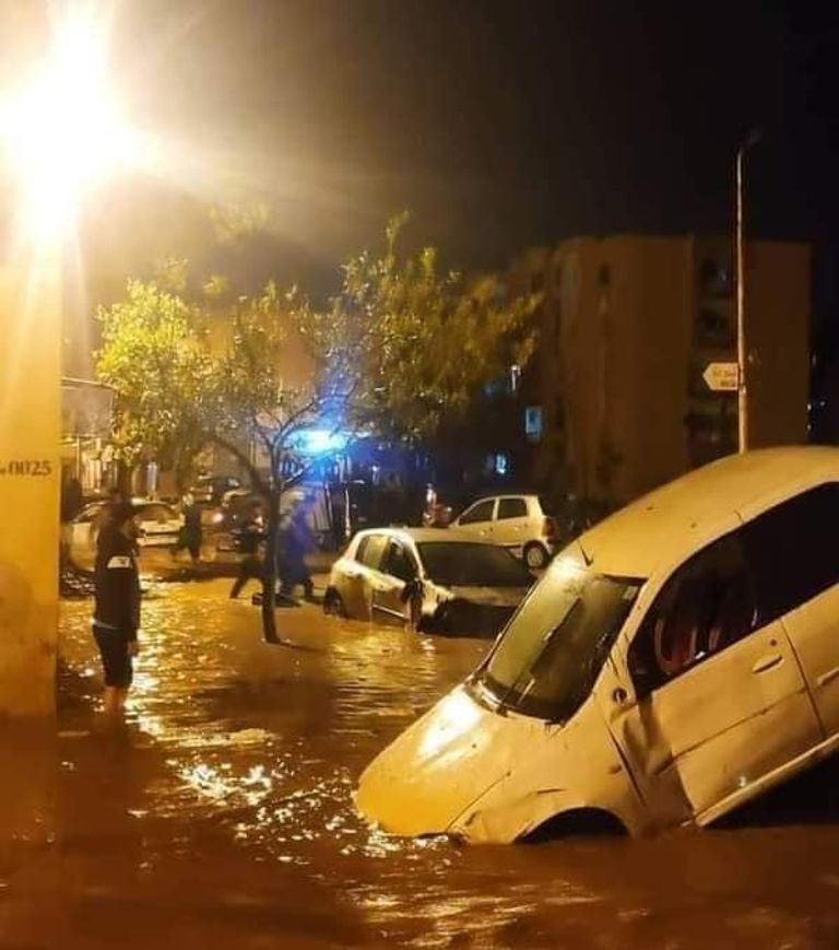 فيضانات بولاية المسيلة الجزائرية