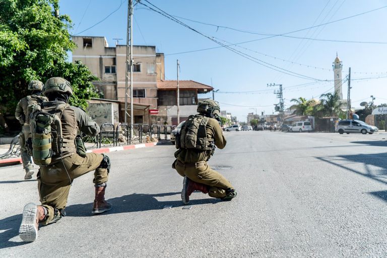 جانب من تعزيز القوات الإسرائيلية اليوم