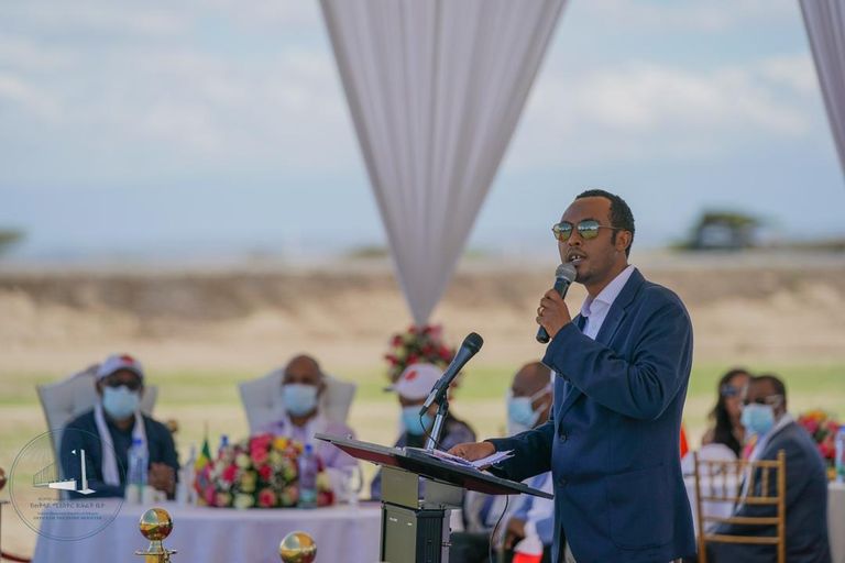 رئيس الوزراء الإثيوبي آبي أحمد أثناء تدشين المشروع