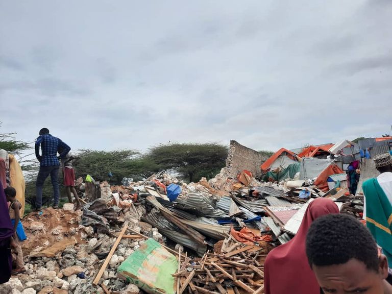  انهيار جدار منزل بمقديشو 