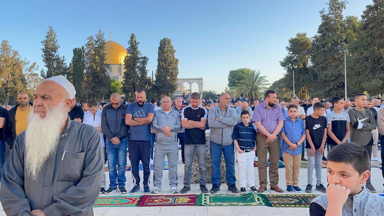 جانب من صلاة العيد بالمسجد الأقصى