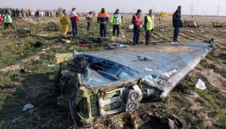 آثار حطام الطائرة الأوكرانية في إيران- أرشيفية