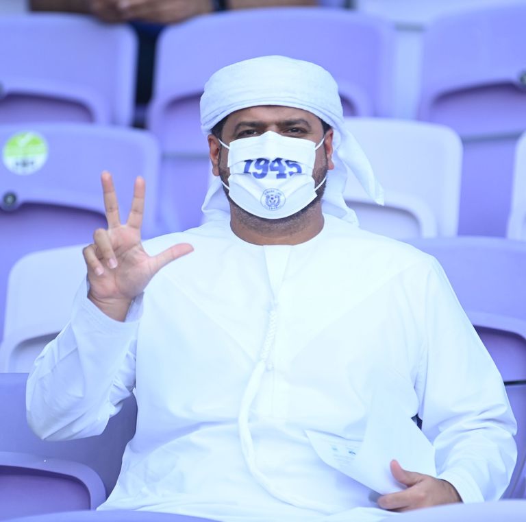 أحد جماهير النصر في المدرجات أحد جماهير النصر في المدرجات