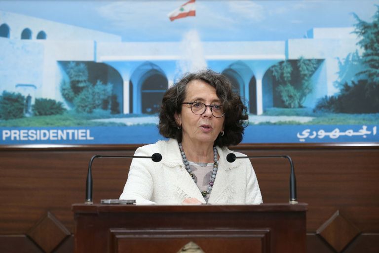 جانب من استقبال عون لنائبة وزير الخارجية الإيطالي