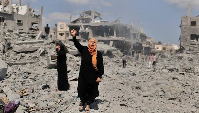 آثار الدمار الناجم عن القصف الإسرائيلي لغزة - أرشيفية