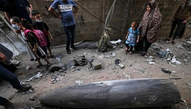 صاروخ لم ينفجر سقط على أحد منازل غزة