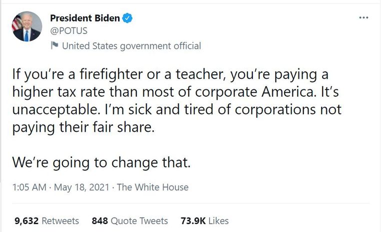 تعليق الرئيس الأمريكي جو بايدن جانب من مظاهرة