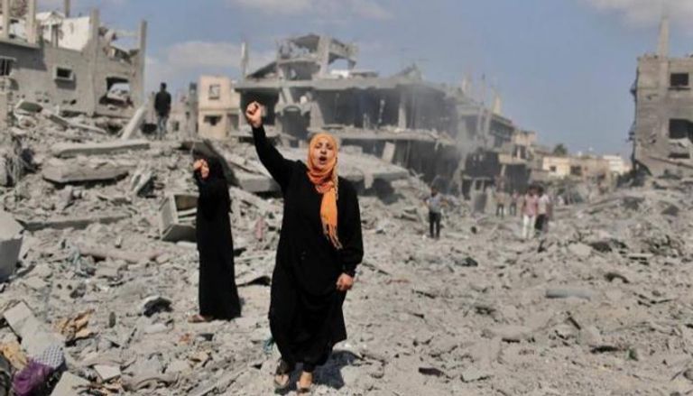 آثار الدمار الناجم عن القصف الإسرائيلي لغزة - أرشيفية