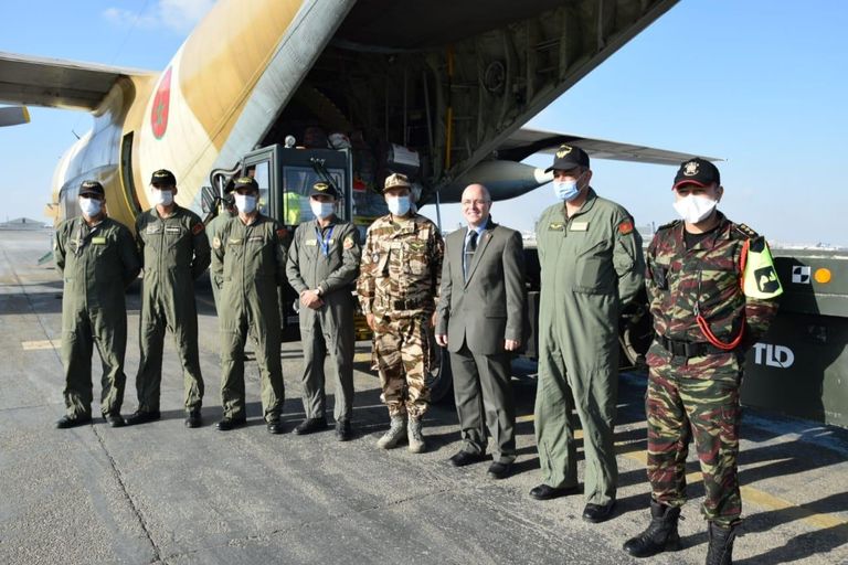 المساعدات المغربية إلى فلسطين تصل القاهرة