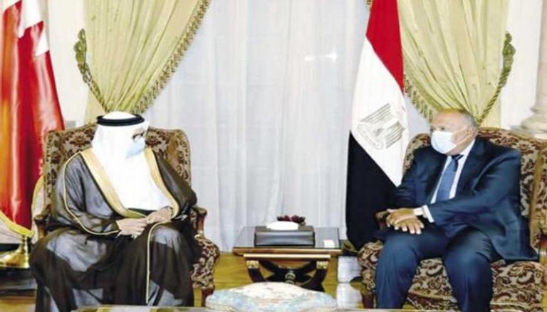 لقاء سابق بين وزيري خارجية مصر والبحرين 