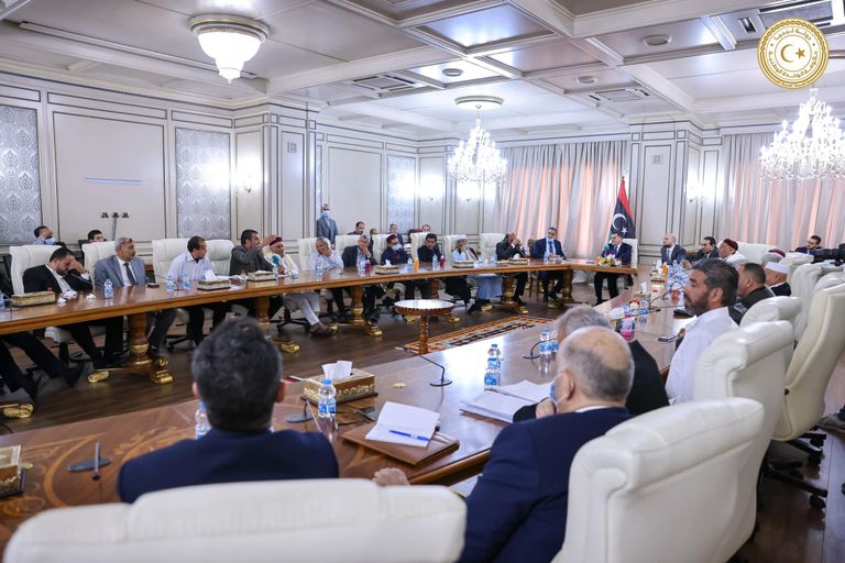 الدبيبة خلال لقاء وفد بنغازي