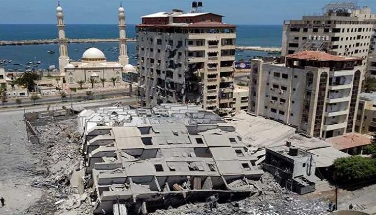 جانب من الدمار الذي لحق بغزة جراء القصف الإسرائيلي
