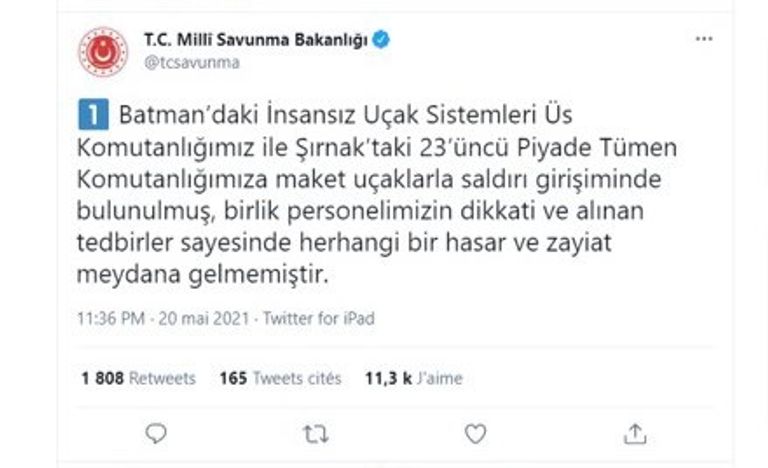 هجوم على قاعدتين عسكريتين بتركيا بطائرات مسيرة