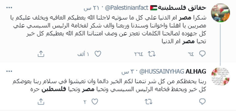 إشادات واسعة بدعم مصر للقضية الفلسطينية