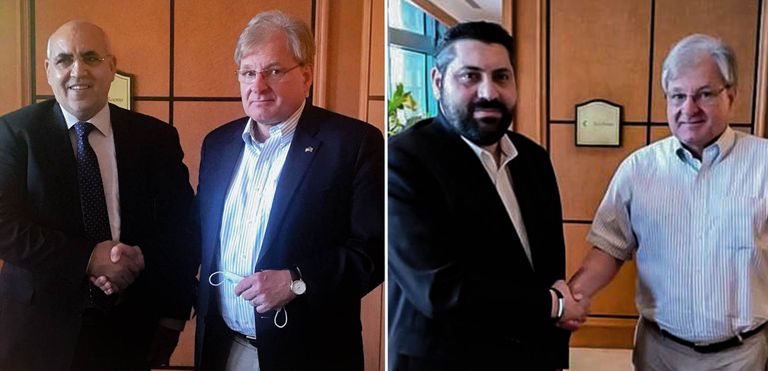 جانب من لقاء سابق بين المشير حفتر والسفير نورلاند